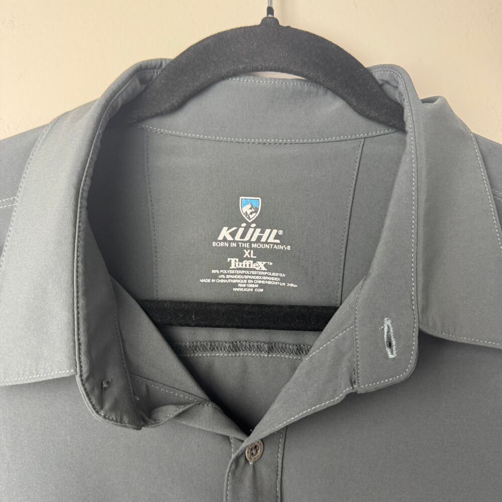 Kuhl Renegade Tufflex Men's Grey Short Sleeve Button Down Shirt XL - Picture 4 of 8